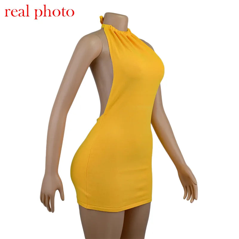 ”Prettiest Problem” Sexy Knitted Backless Bodycon Mini Dress