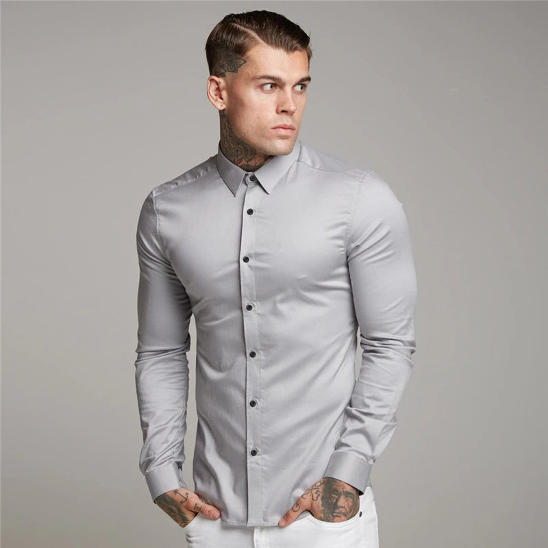 "Mr. Suave" Men's Business Casual Designer Long Sleeve Shirt