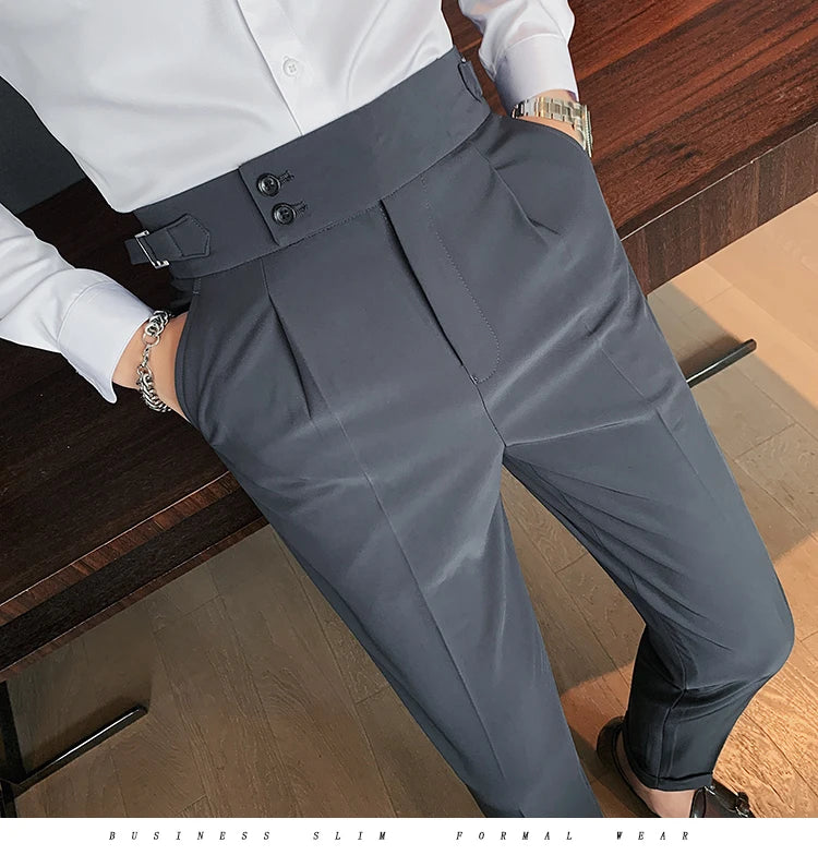 “All About It” Men’s Designer High Waist Business Casual Dress Pants