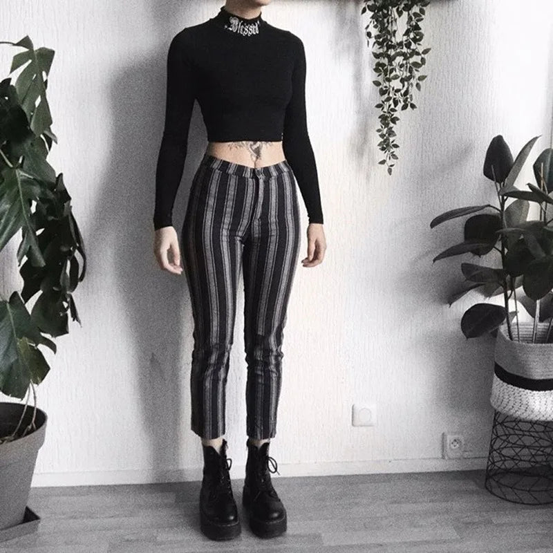 “#Blessed” Embroidered Gothic Bodycon Long Sleeve Crop Top