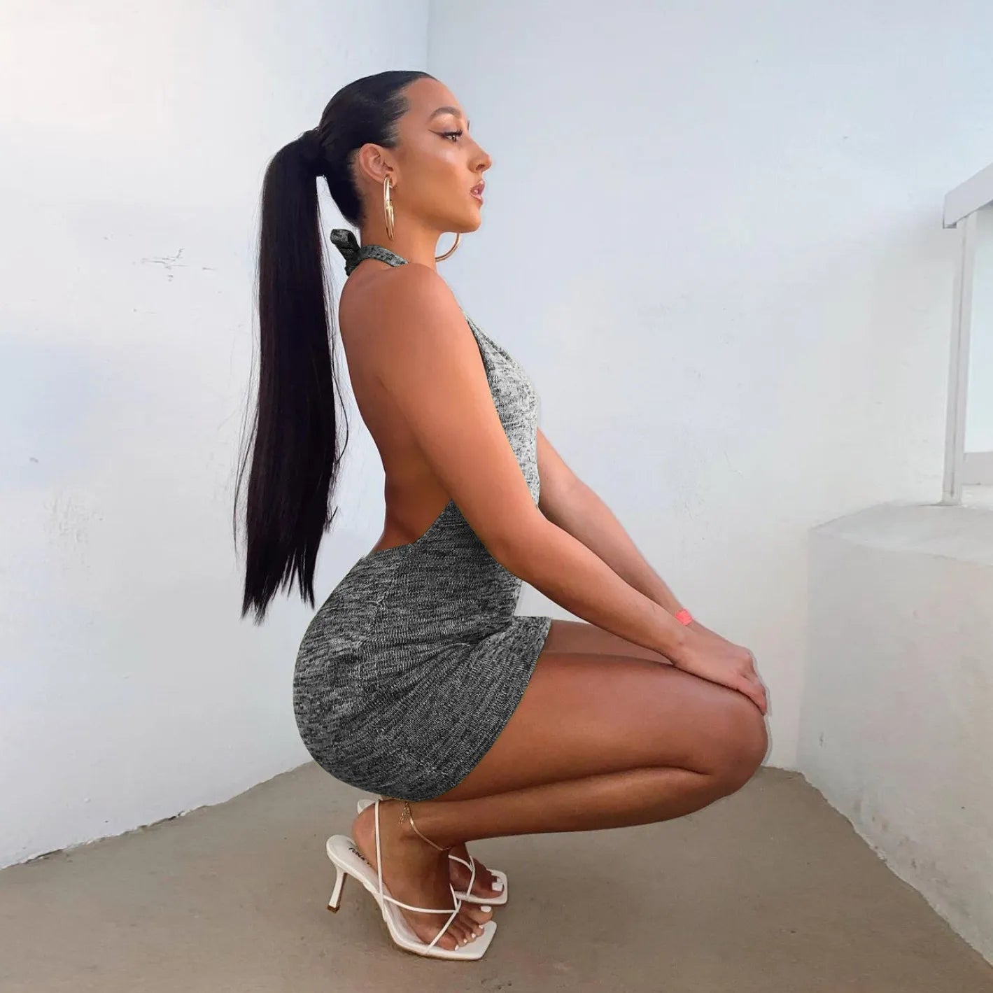 ”Prettiest Problem” Sexy Knitted Backless Bodycon Mini Dress