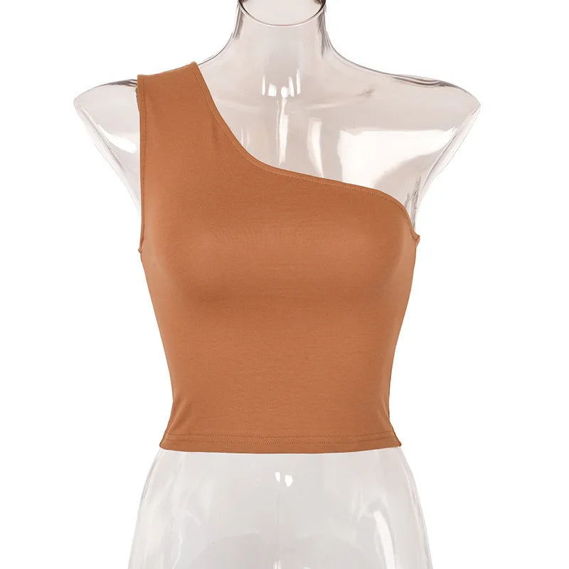 "Whisper My Name" Knitted One Shoulder Backless Tank Top