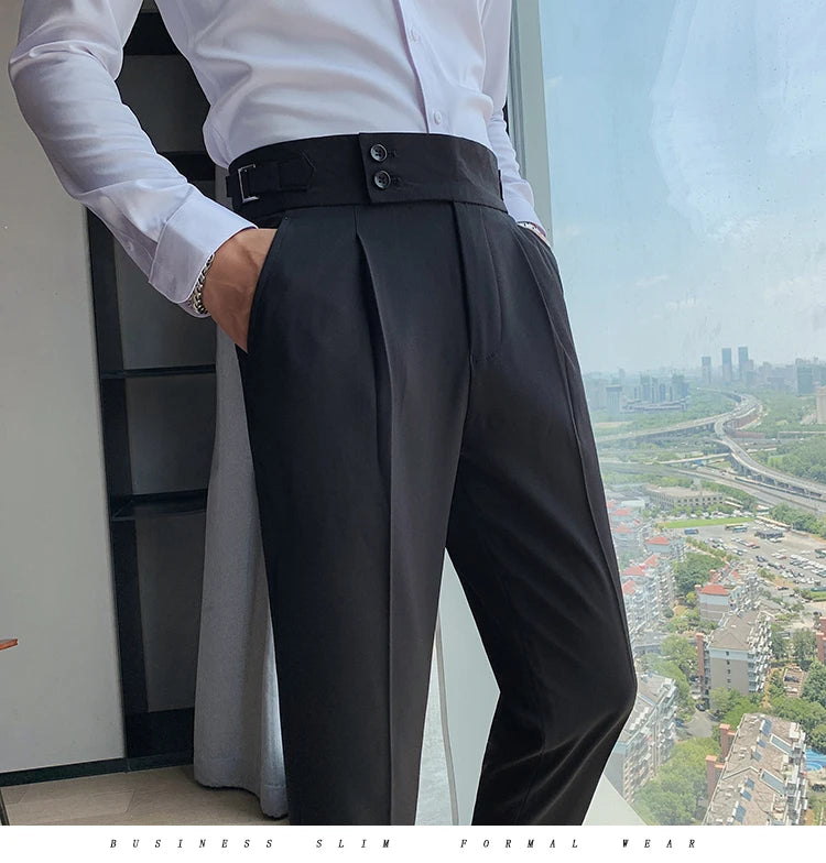 “All About It” Men’s Designer High Waist Business Casual Dress Pants