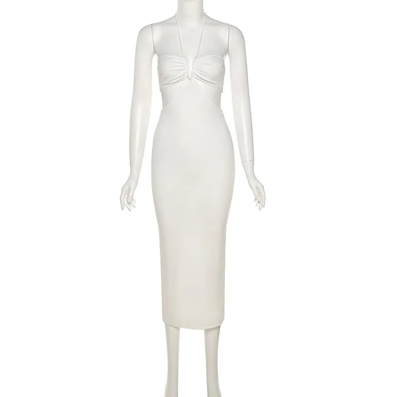 “Ms. Irresistible” Backless Spaghetti Strap Bodycon Halter Dress