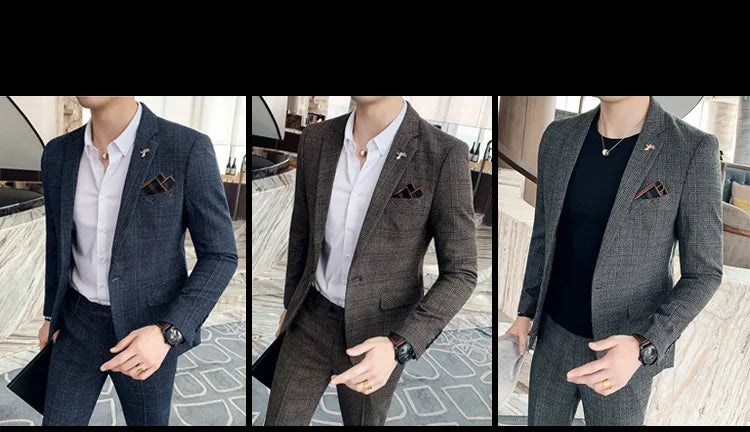 "Callan" Men's Plaid Business Suit