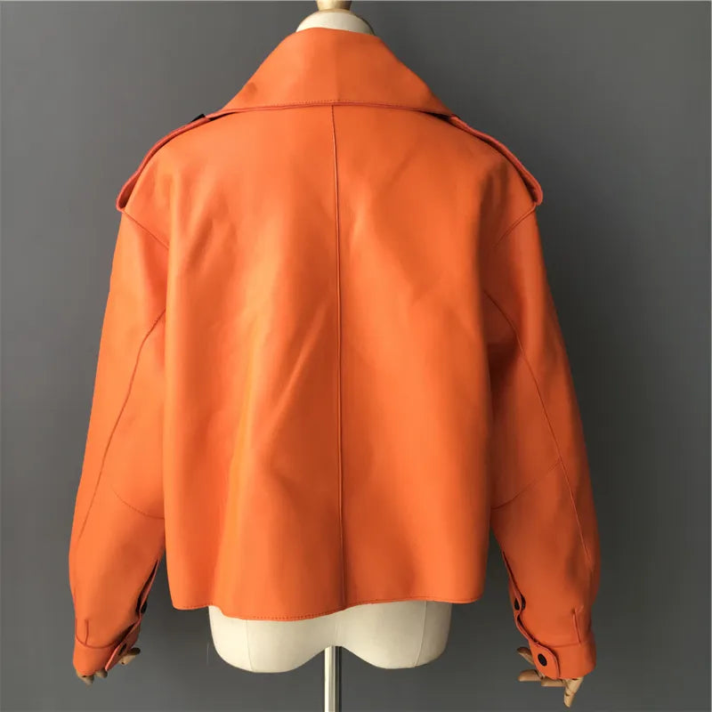 “Diamond” Women’s Sheepskin Designer Leather Jacket