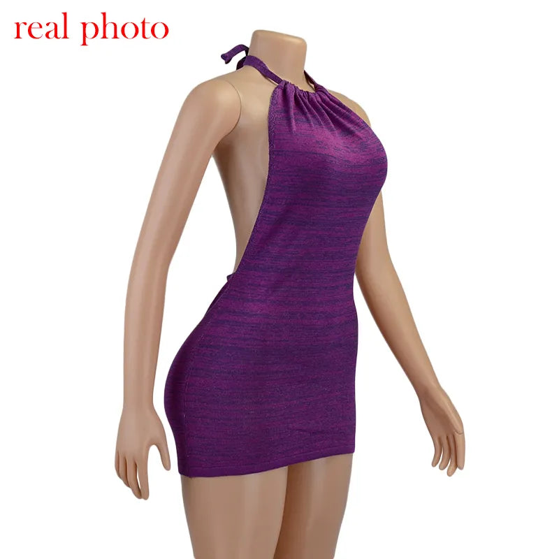 ”Prettiest Problem” Sexy Knitted Backless Bodycon Mini Dress