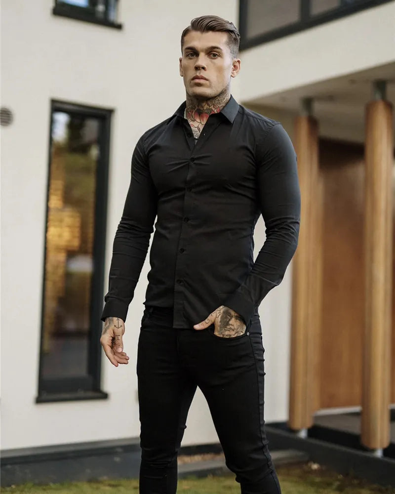 "Mr. Suave" Men's Business Casual Designer Long Sleeve Shirt