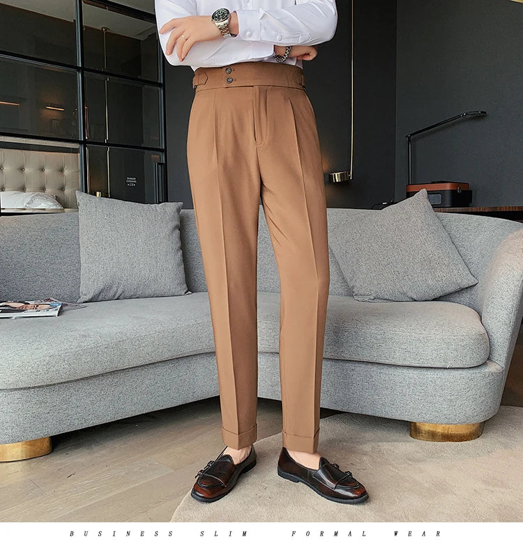 “All About It” Men’s Designer High Waist Business Casual Dress Pants