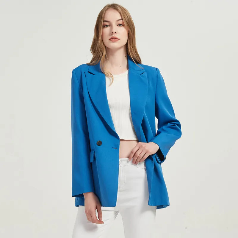 “I’m So Sly” Women’s Solid Double-Breasted Blazer