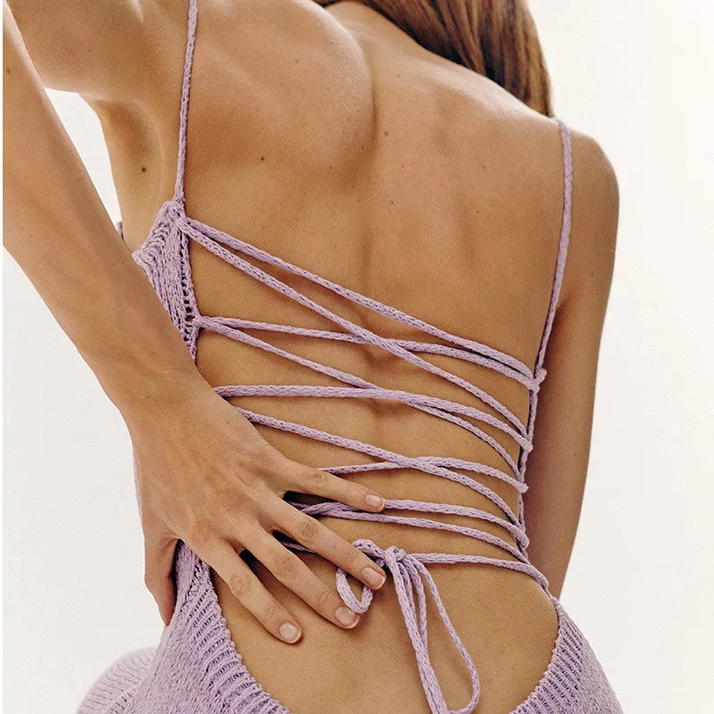 "Sequins" Sexy Lace Up Backless Party Dress