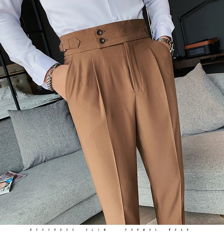 “All About It” Men’s Designer High Waist Business Casual Dress Pants
