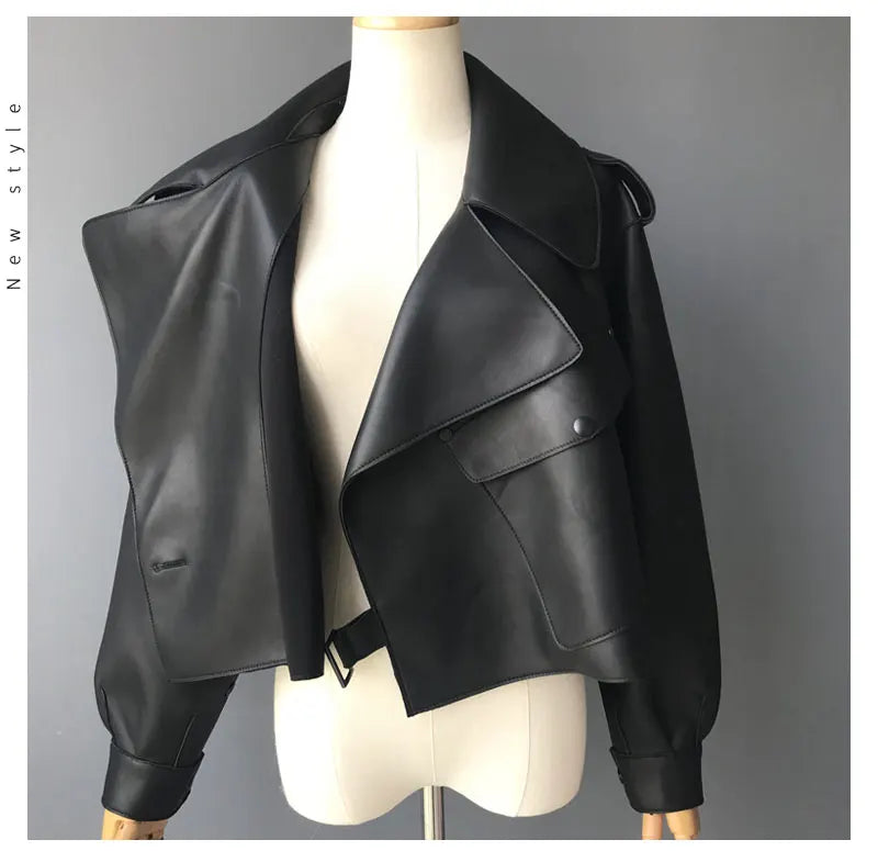 “Diamond” Women’s Sheepskin Designer Leather Jacket