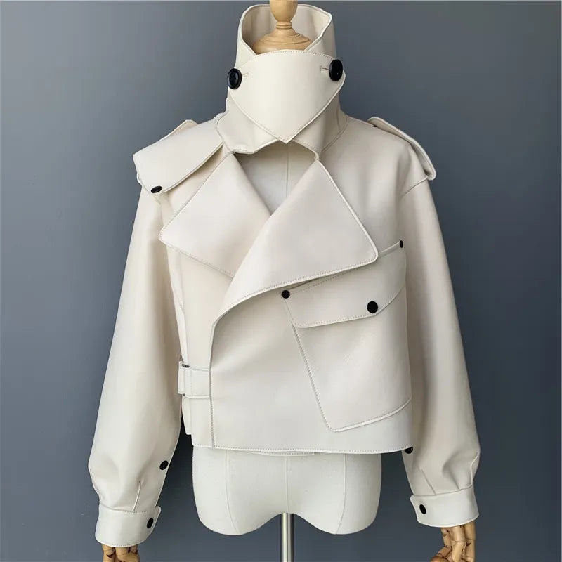 “Diamond” Women’s Sheepskin Designer Leather Jacket
