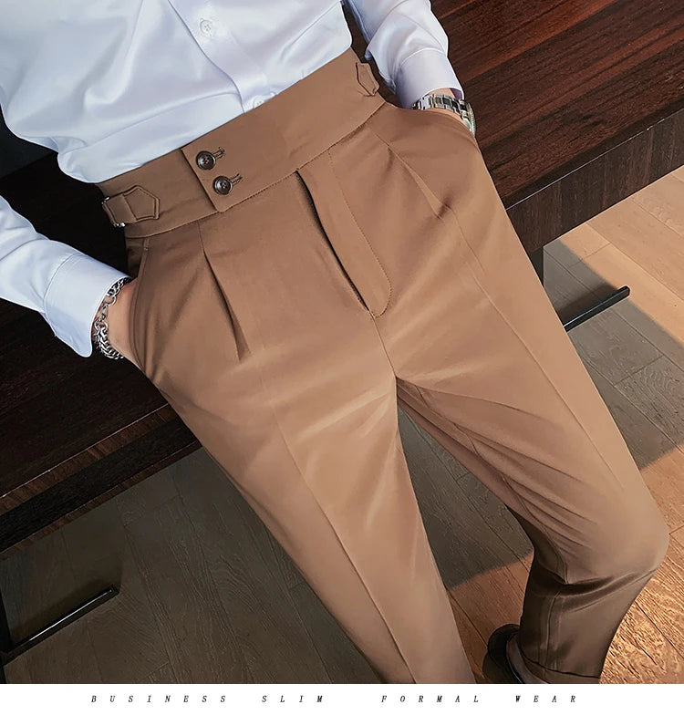 “All About It” Men’s Designer High Waist Business Casual Dress Pants