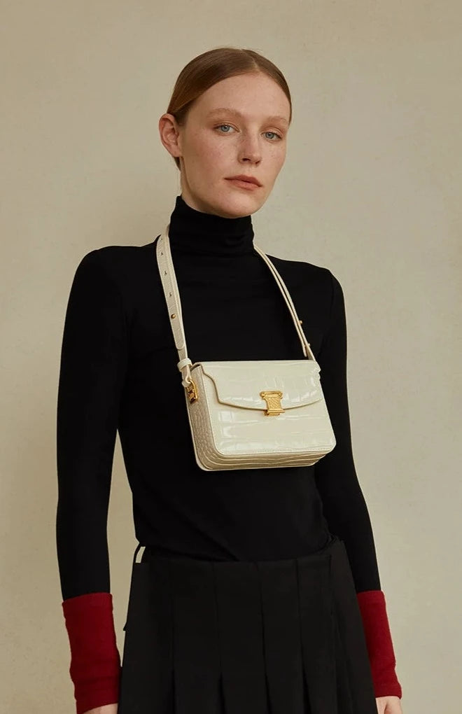 "Last Few Months" Retro Crocodile Leather Handbag