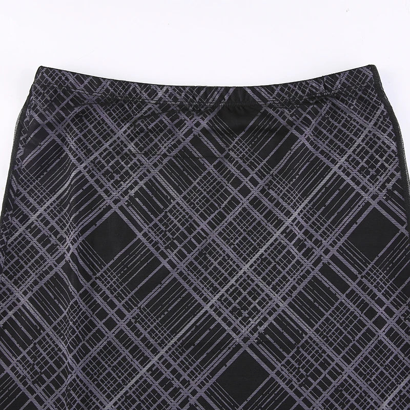 “Euro Grunge” Retro Striped Y2K Style Long Skirt