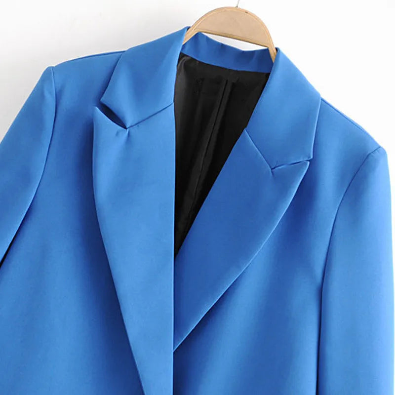 “I’m So Sly” Women’s Solid Double-Breasted Blazer