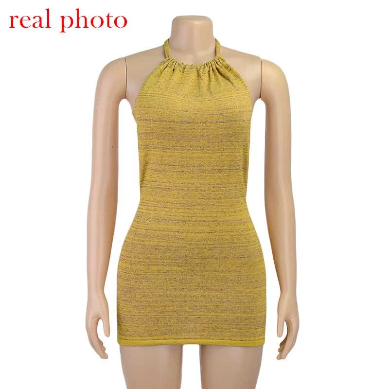 ”Prettiest Problem” Sexy Knitted Backless Bodycon Mini Dress