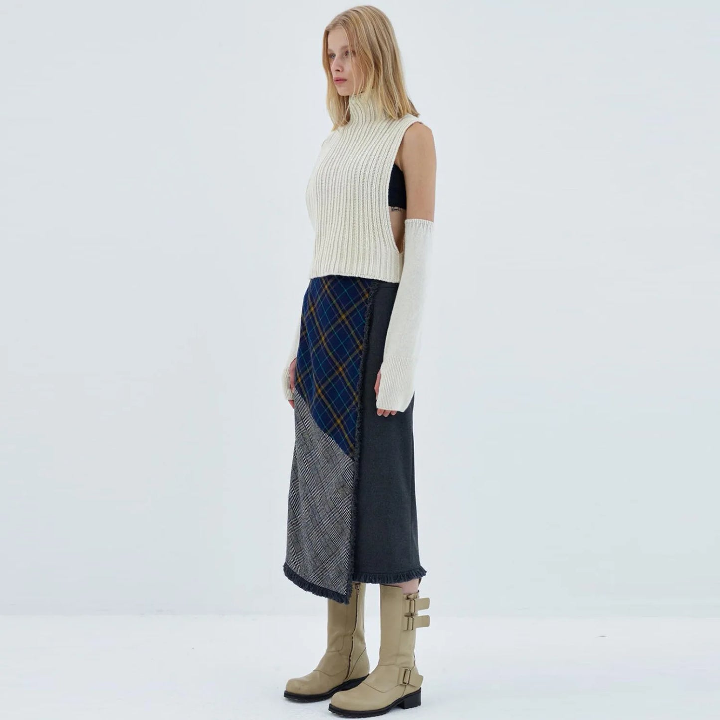 ”High Hopes” Vintage Long Sleeve Y2K Style Knitted Turtleneck Sweater Vest