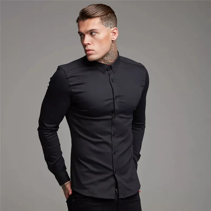 "Mr. Suave" Men's Business Casual Designer Long Sleeve Shirt