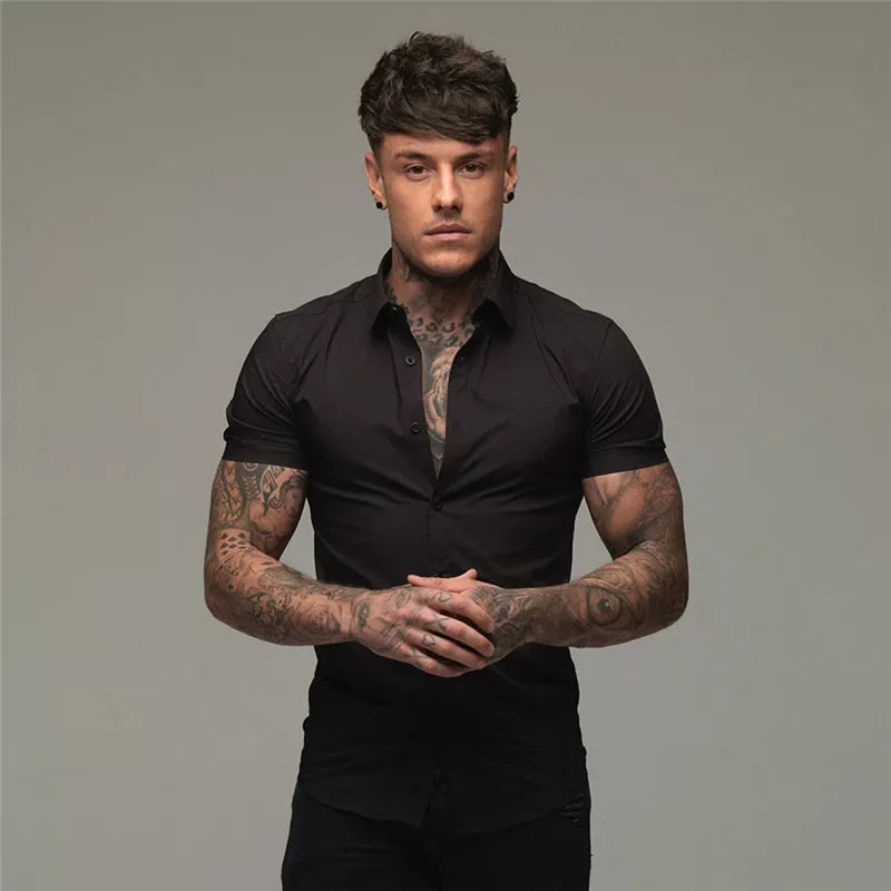 "Nightclub Stories" Men's Casual Designer Slim Fit Button Up Shirt