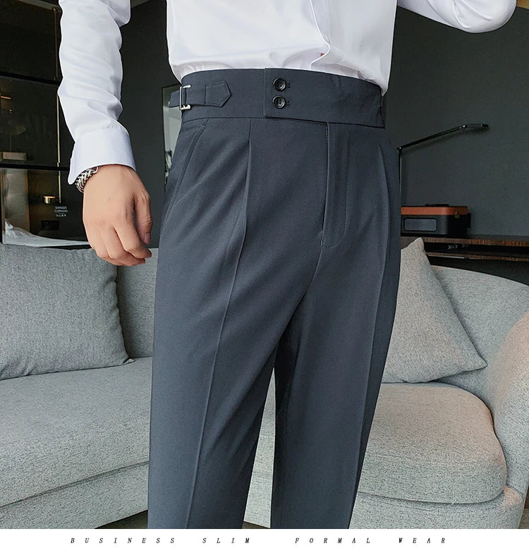 “All About It” Men’s Designer High Waist Business Casual Dress Pants