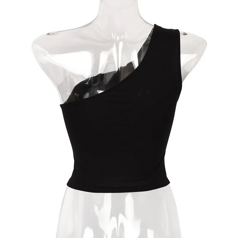 "Whisper My Name" Knitted One Shoulder Backless Tank Top