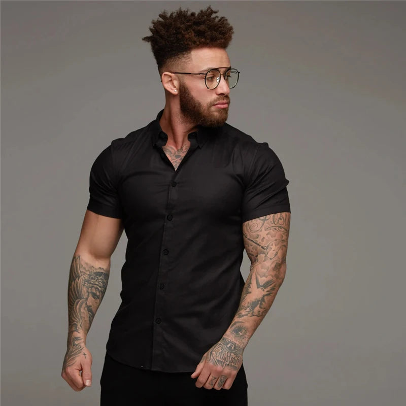 "Get Right" Designer Business Casual Short Sleeve Shirts