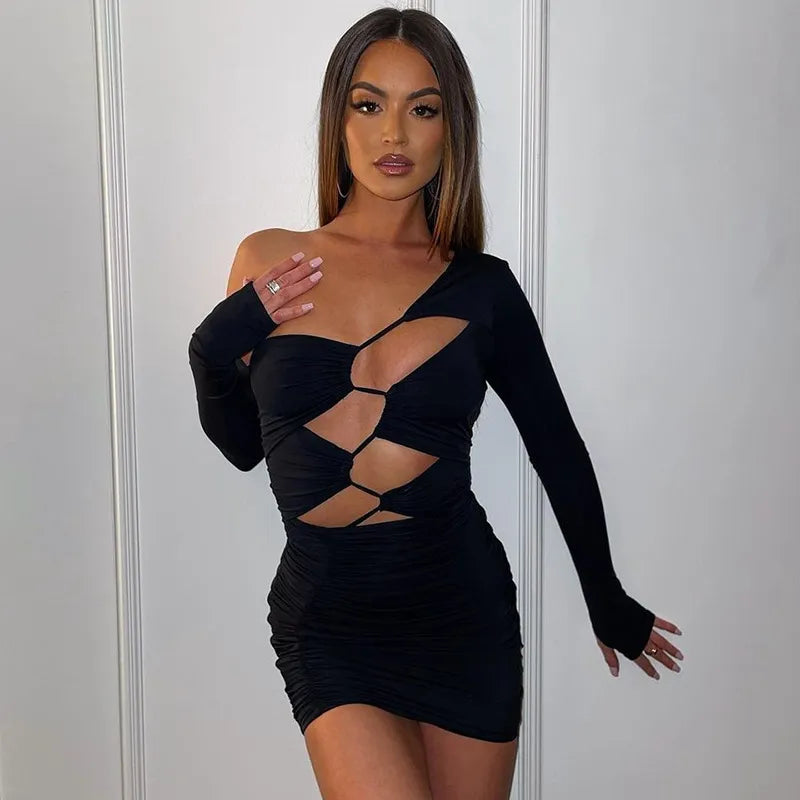 "Mystery" Chic Long Sleeve Bodycon Mini Dress