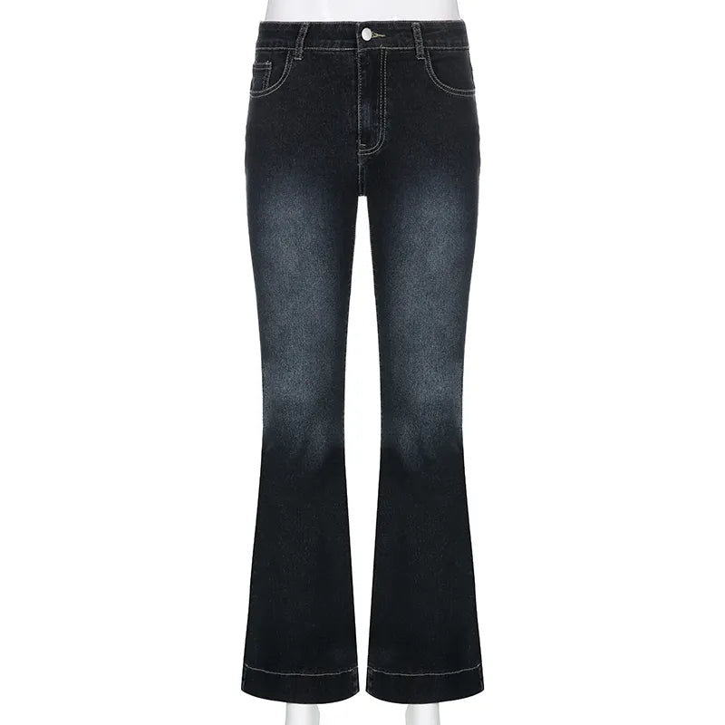 “Gossip Girl” Women’s Retro Y2K Style Low Waist Flare Jeans