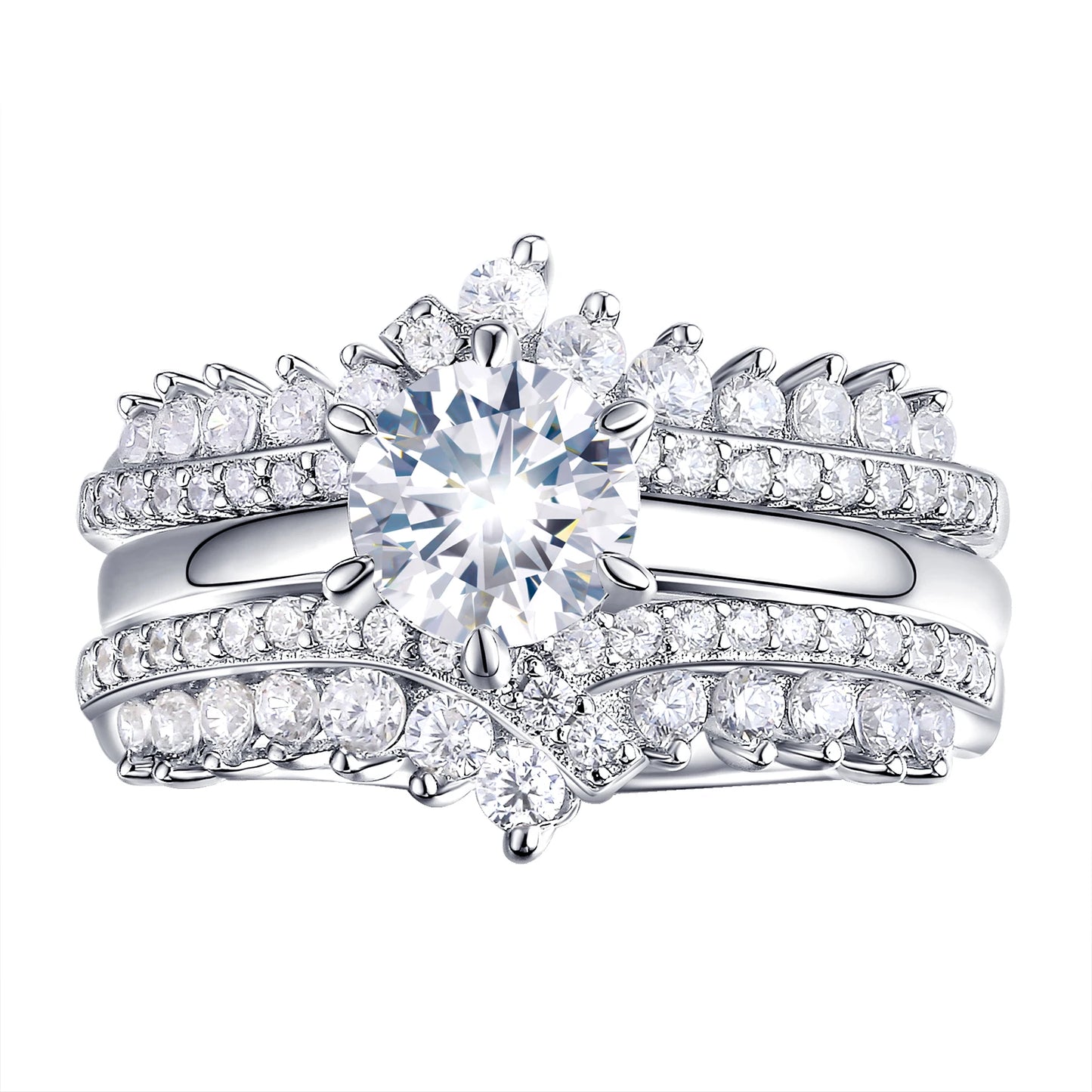 “Royalty” Sterling Silver Detachable 2 Piece Engagement Ring