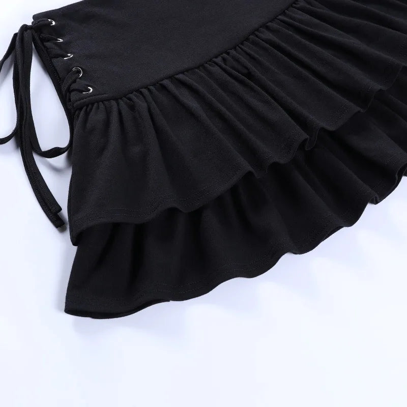 "I'm Not Lovely" High Waist Gothic Y2K Style Mini Skirt