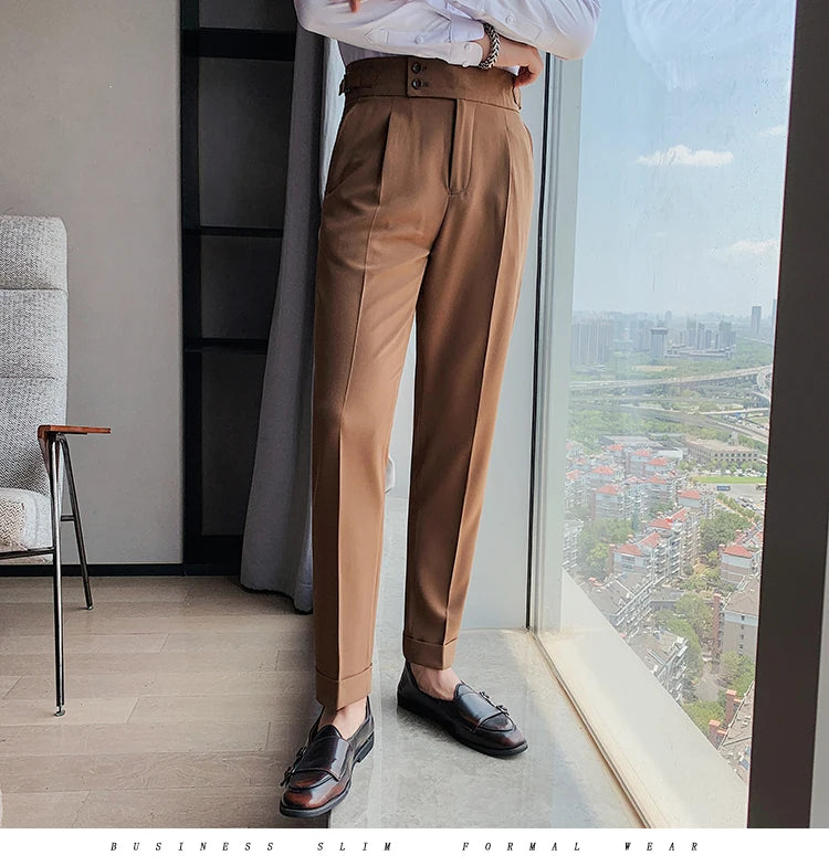 “All About It” Men’s Designer High Waist Business Casual Dress Pants