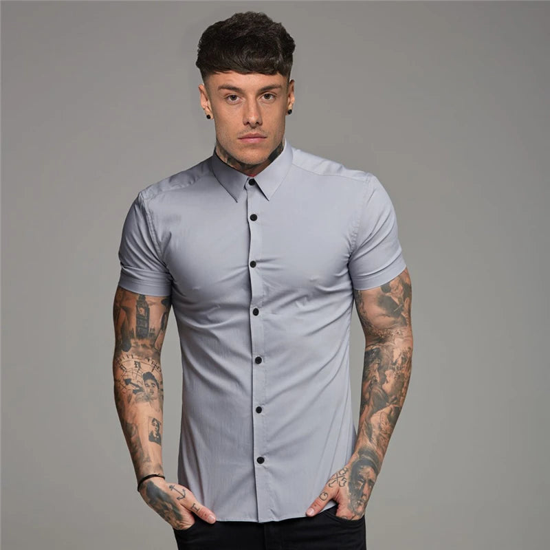 "Nightclub Stories" Men's Casual Designer Slim Fit Button Up Shirt