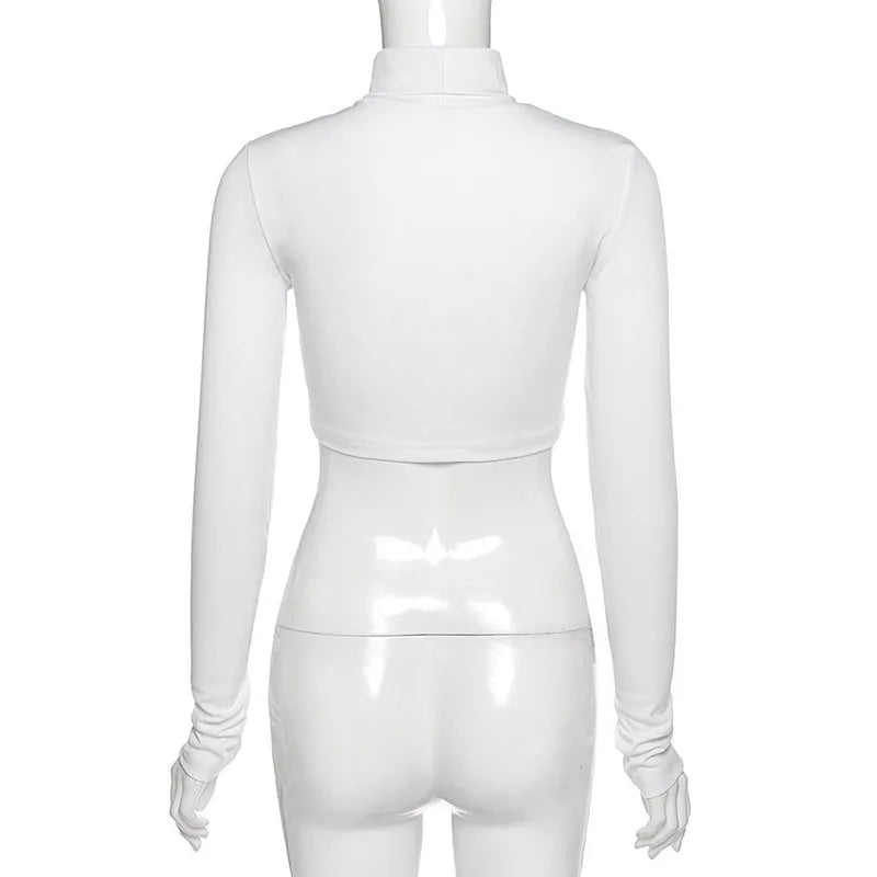 “Jolie” Women’s Basic Casual Long Sleeve Turtleneck Crop Top