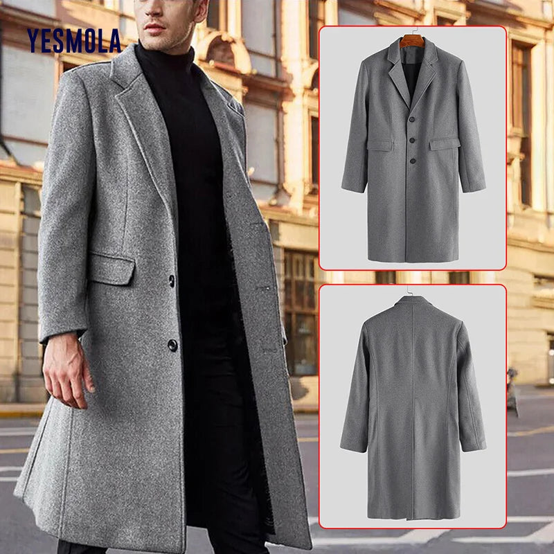 “On The Low” Men’s Designer Long Sleeve Overcoat