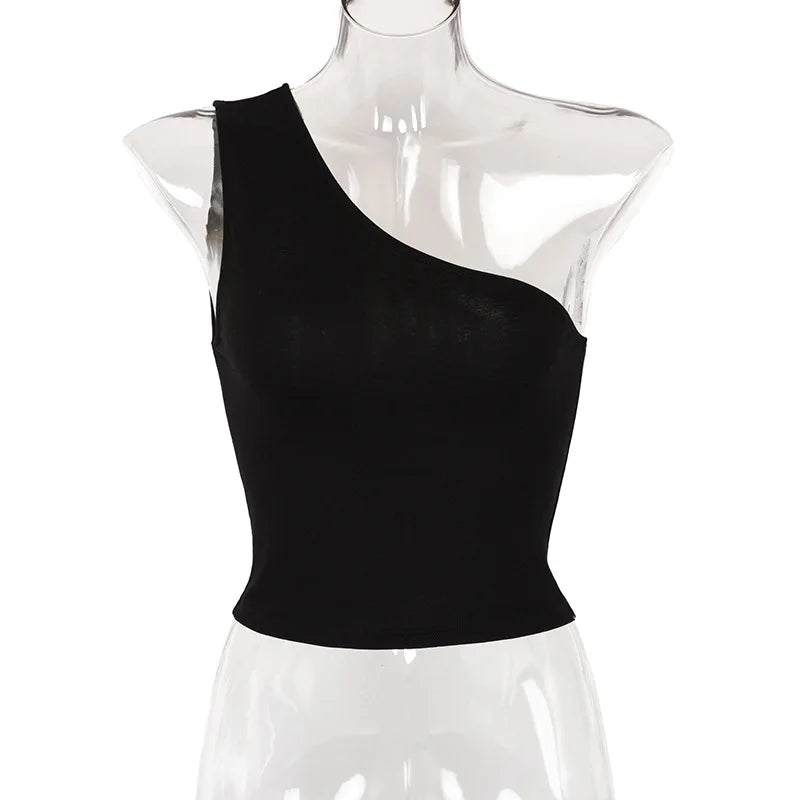 "Whisper My Name" Knitted One Shoulder Backless Tank Top