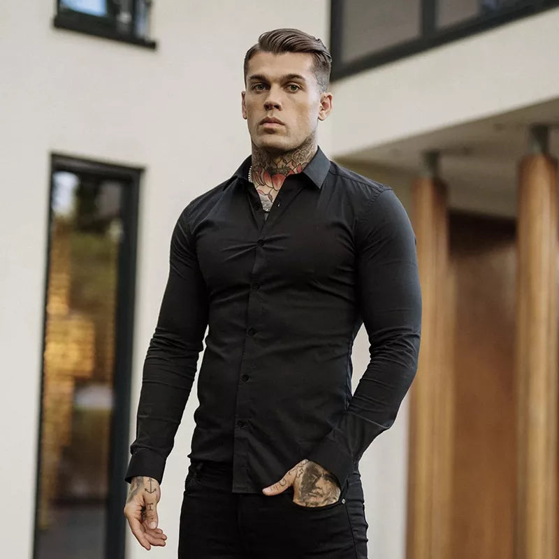 "Mr. Suave" Men's Business Casual Designer Long Sleeve Shirt