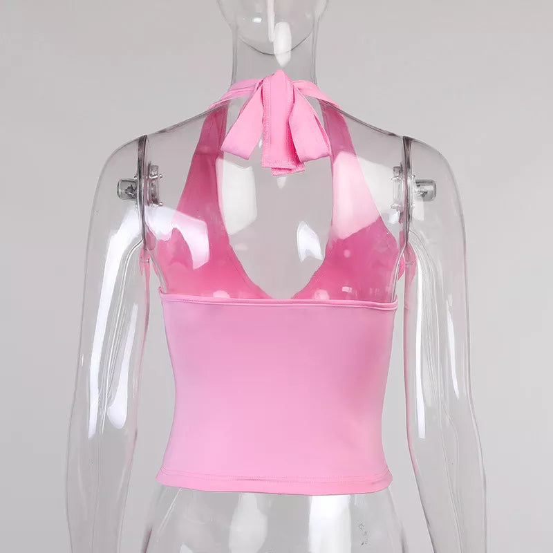 “Pounce On Me” Women’s Sexy Sexy Off Shoulder Backless Halter Top