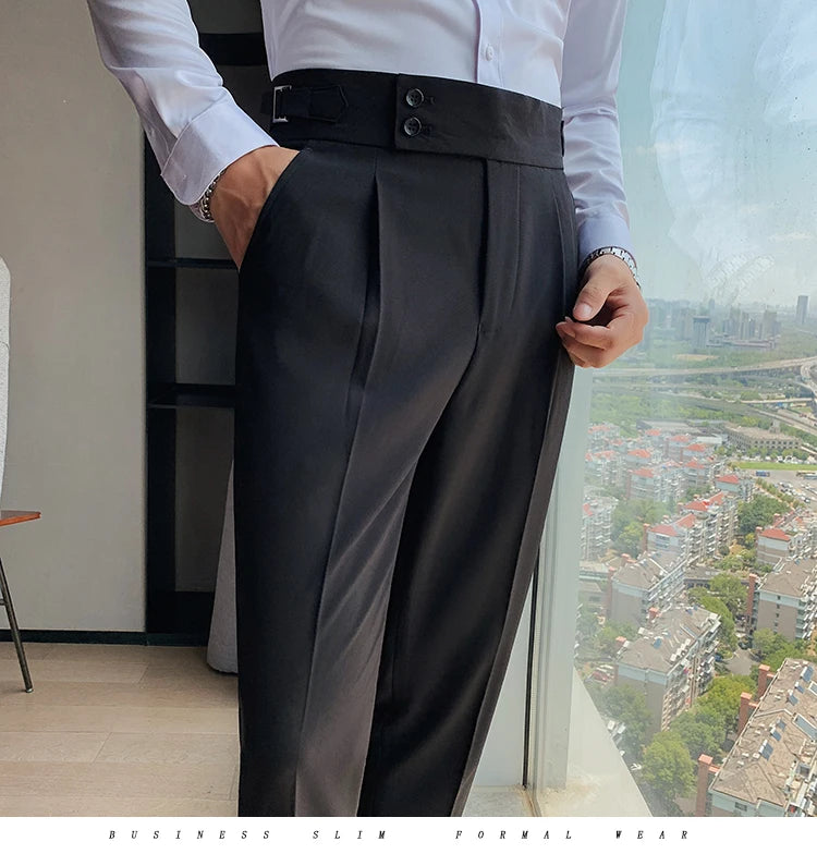“All About It” Men’s Designer High Waist Business Casual Dress Pants