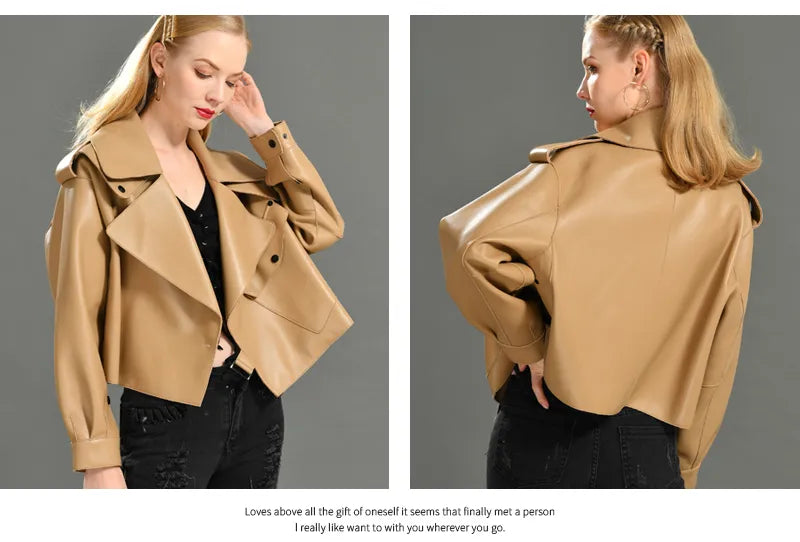 “Diamond” Women’s Sheepskin Designer Leather Jacket