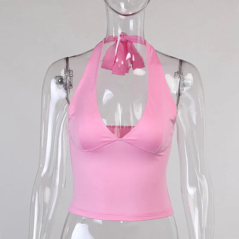 “Pounce On Me” Women’s Sexy Sexy Off Shoulder Backless Halter Top