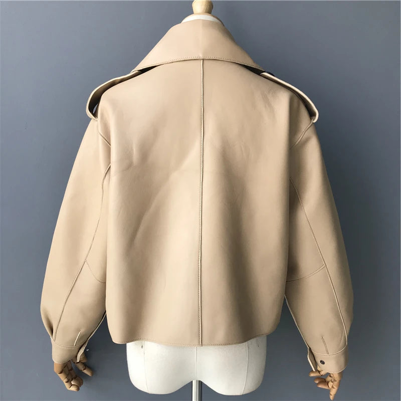 “Diamond” Women’s Sheepskin Designer Leather Jacket