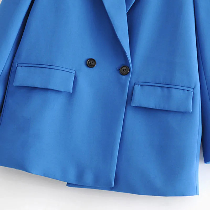 “I’m So Sly” Women’s Solid Double-Breasted Blazer
