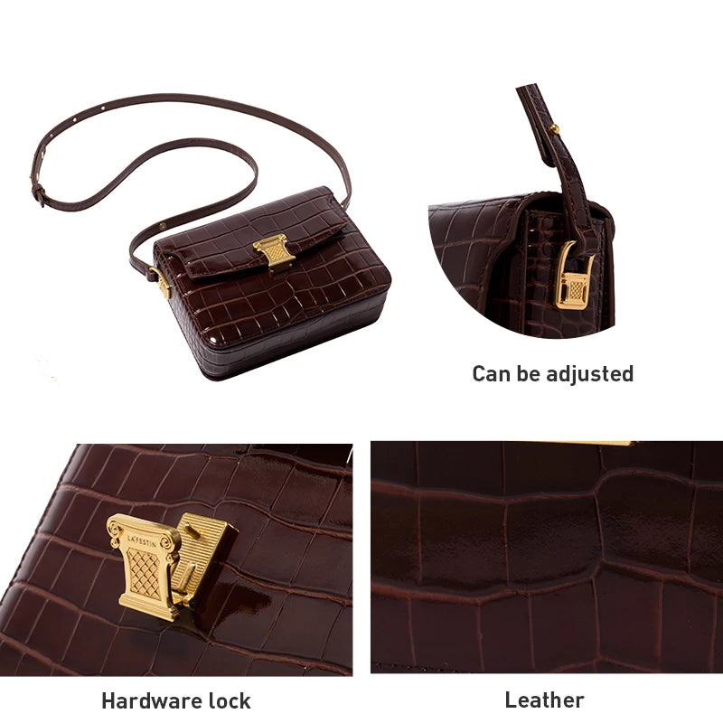 "Last Few Months" Retro Crocodile Leather Handbag