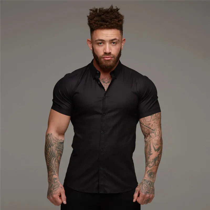 "Get Right" Designer Business Casual Short Sleeve Shirts