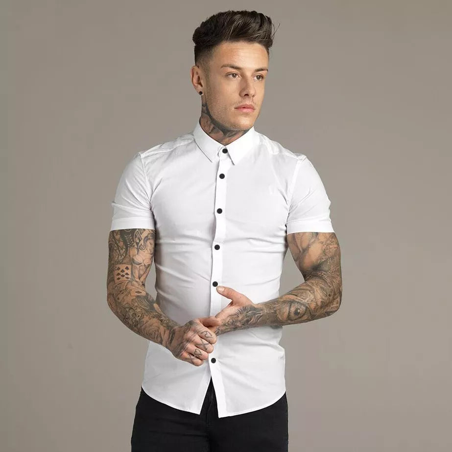 "Nightclub Stories" Men's Casual Designer Slim Fit Button Up Shirt
