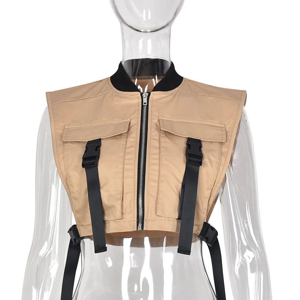 "Work It" Women's Sexy Sleeveless Cropped Waist Jacket