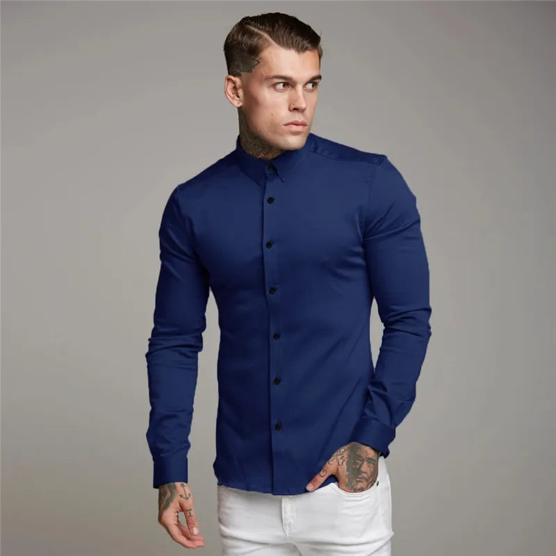 "Mr. Suave" Men's Business Casual Designer Long Sleeve Shirt